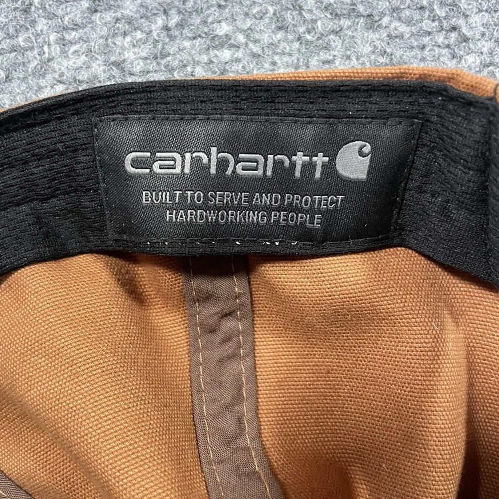 Carhartt Baseball Cap Unisex One Size Brown Canvas Adjustable Logo Patch Hat